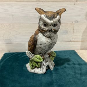 Vintage 1970s Musical Ceramic Owl plays "Beautiful Dreamer"by Flambro Taiwan ROC